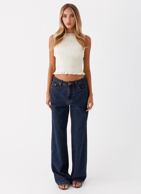 Garden Kisses Shirred Top - Ivory Garden Kisses Shirred Top - Ivory