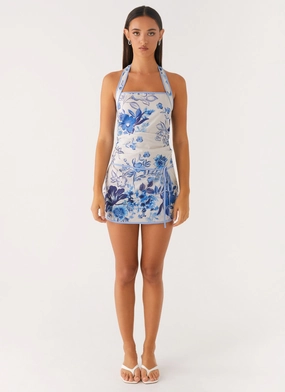 Garden Party Mini Dress - Serene Sky Floral Garden Party Mini Dress - Serene Sky Floral