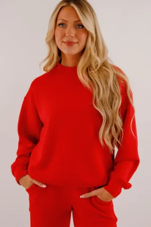 Gathering Miles Pullover-Red Gathering Miles Pullover-Red