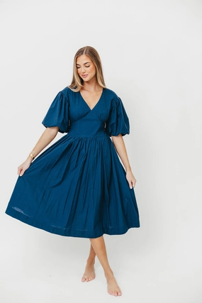 Gayle Midi Dress in Dark Navy Gayle Midi Dress in Dark Navy