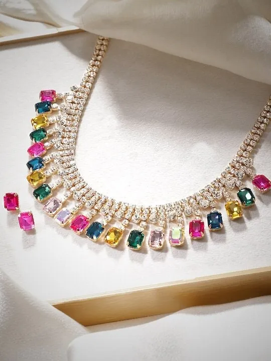 Gemstone Studded Jewelry Set For Women