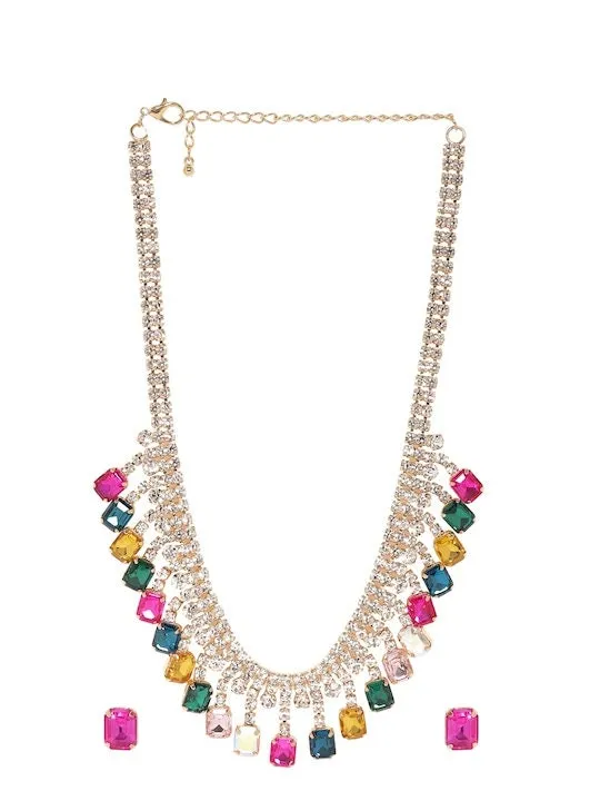 Gemstone Studded Jewelry Set For Women