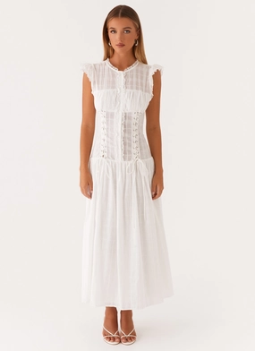 Genevieve Midi Dress - White Genevieve Midi Dress - White