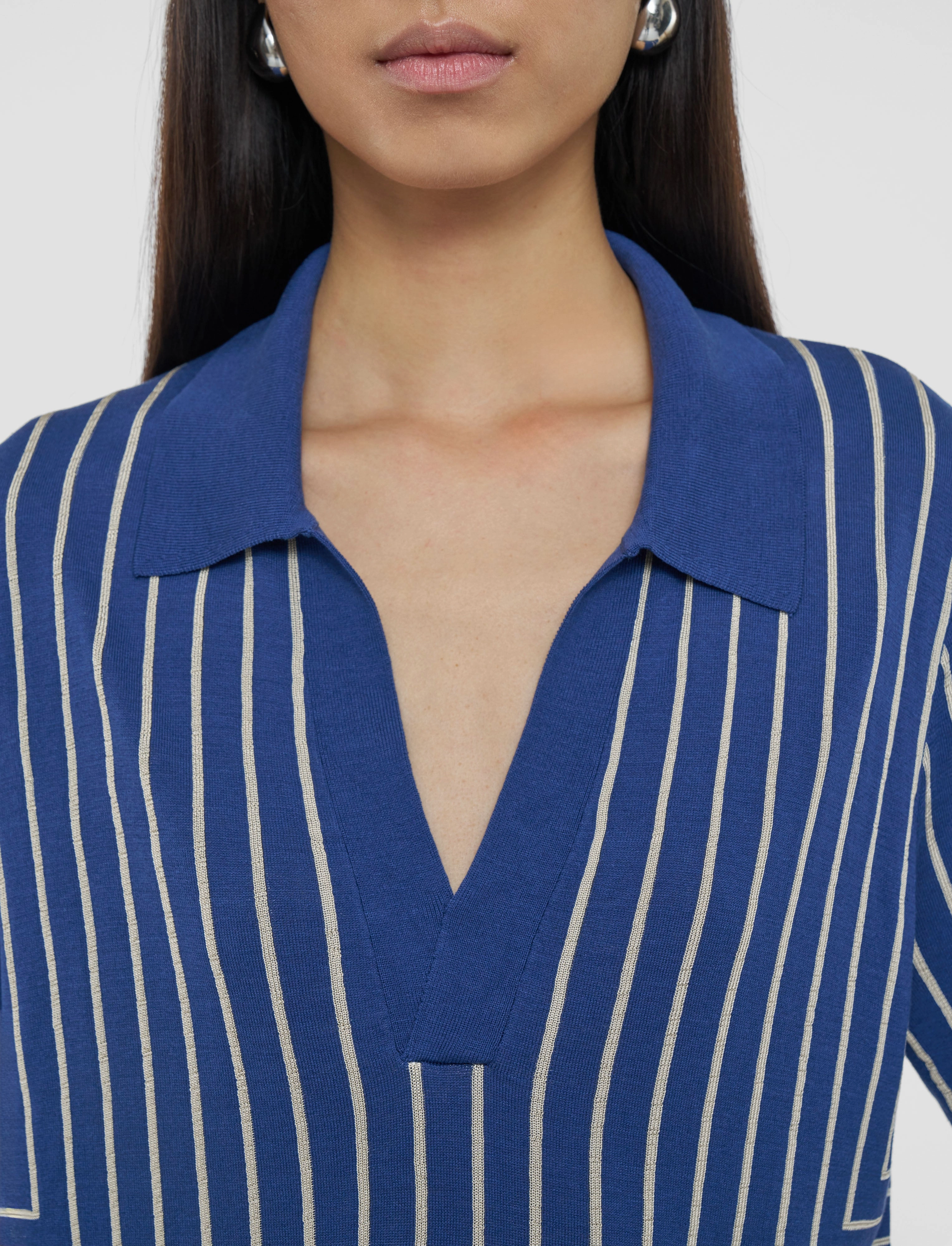 Geometric Jacquard Silk Blend Top