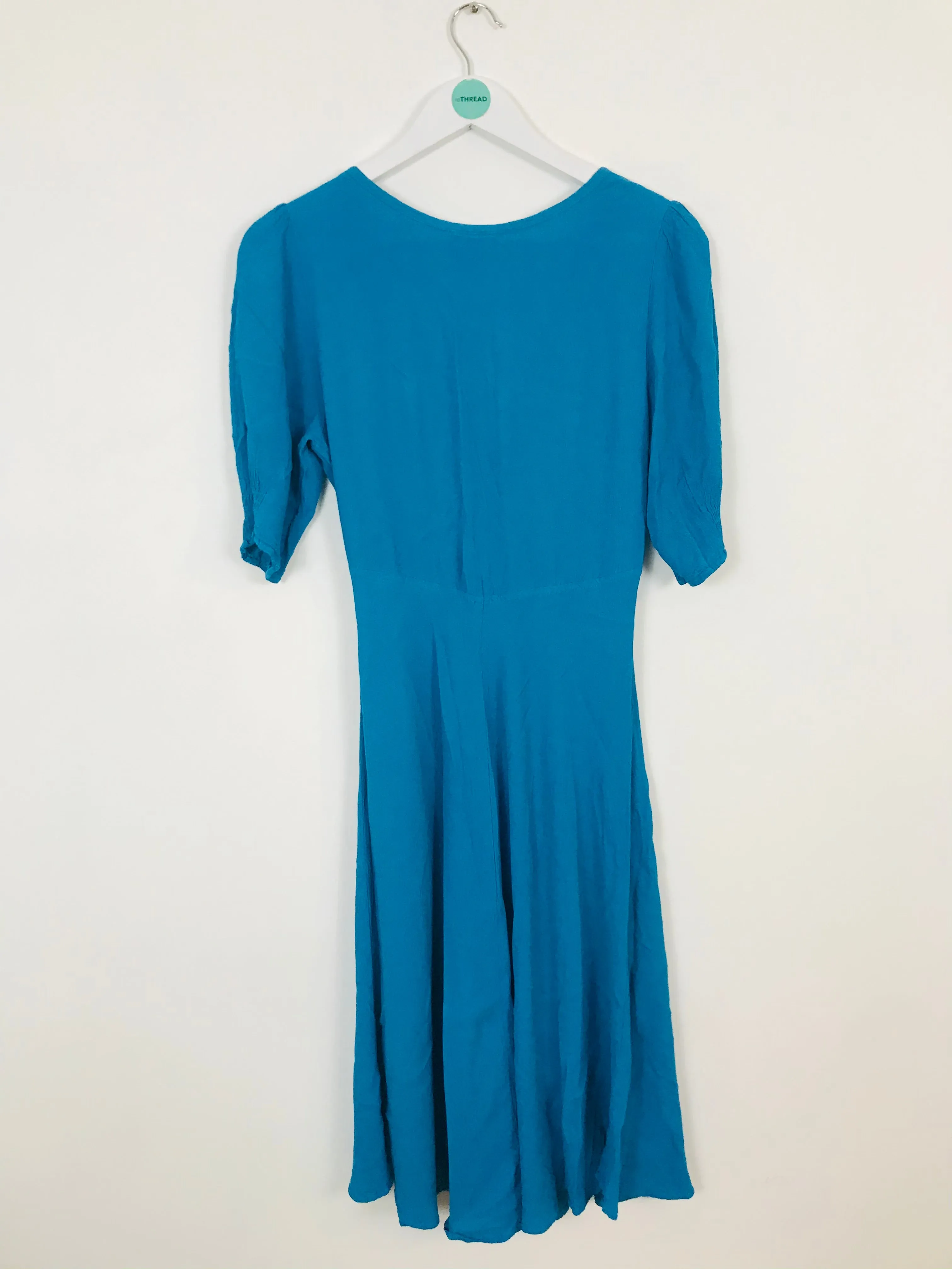 Ghost London Womens Midi Vintage A-Line Dress | XS UK6 | Blue