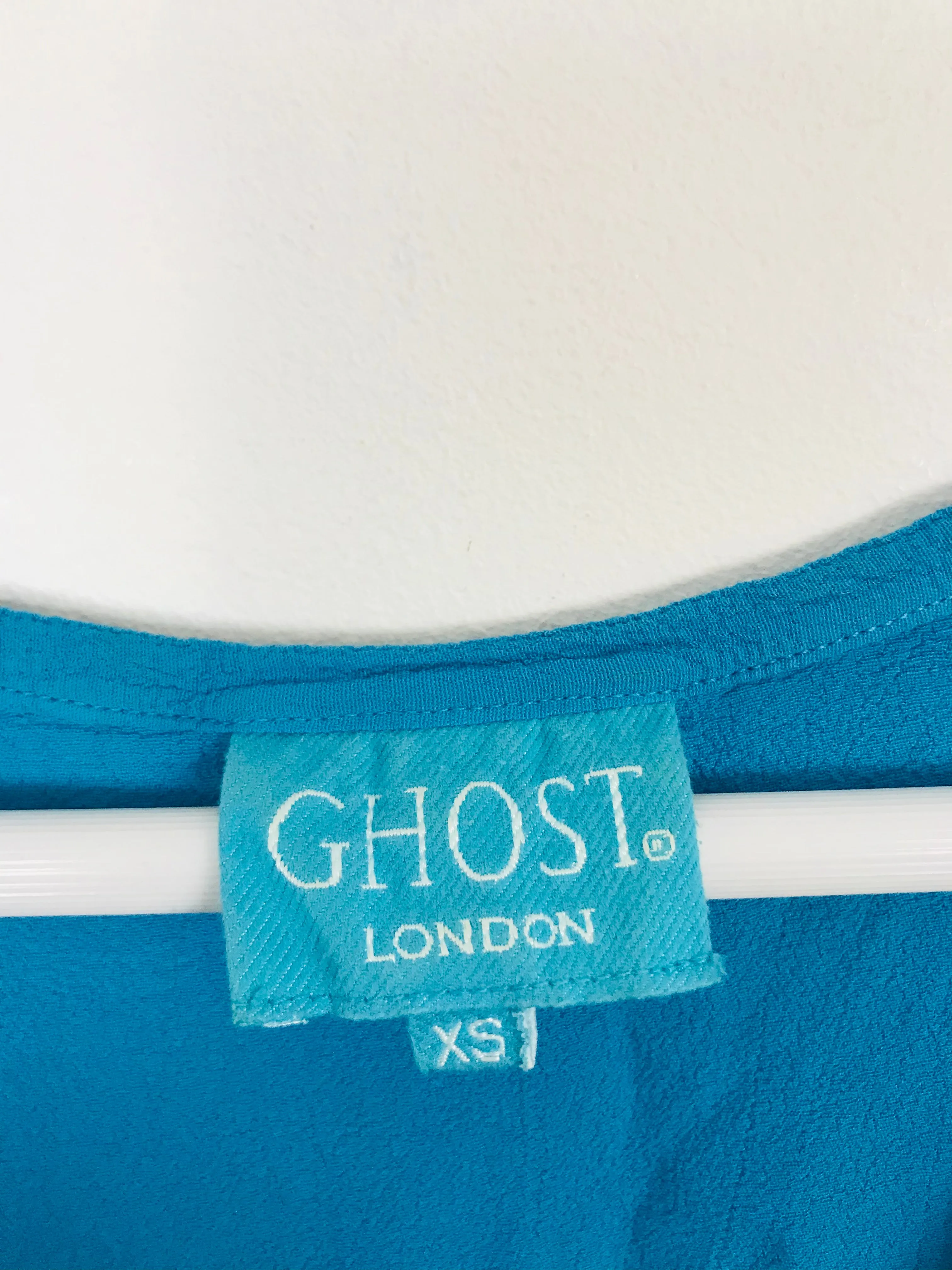 Ghost London Womens Midi Vintage A-Line Dress | XS UK6 | Blue