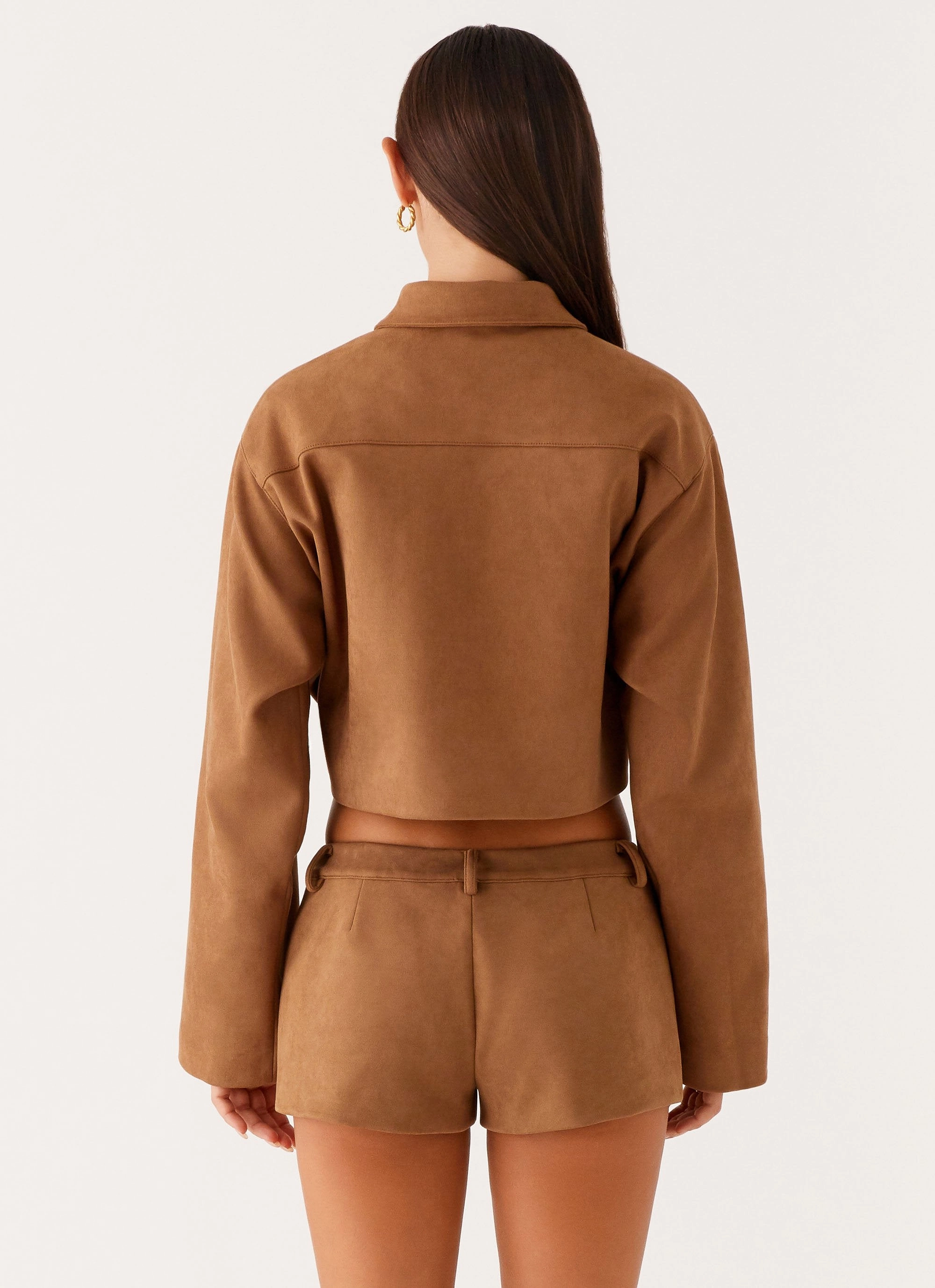 Gio Crop Jacket - Brown