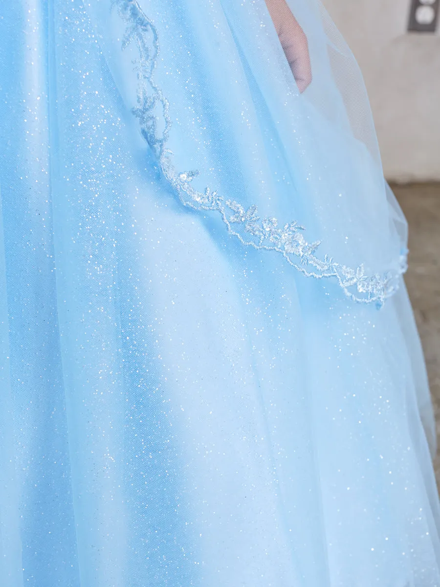Girl Dress with Metallic Corded Lace Bodice by TIPTOP KIDS - AS7028