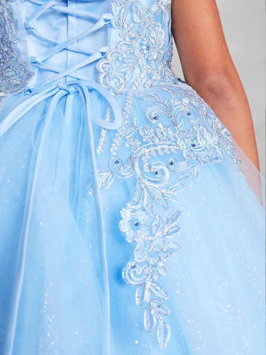Girl Dress with Metallic Corded Lace Bodice by TIPTOP KIDS - AS7028