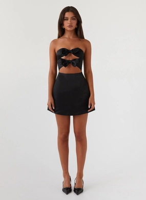 Girl Crush Bow Mini Dress - Black Girl Crush Bow Mini Dress - Black