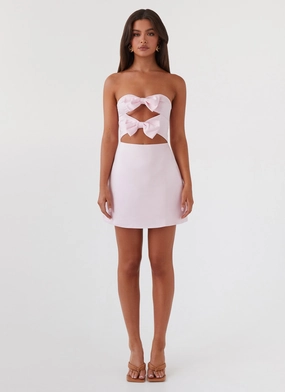 Girl Crush Bow Mini Dress - Pink Girl Crush Bow Mini Dress - Pink