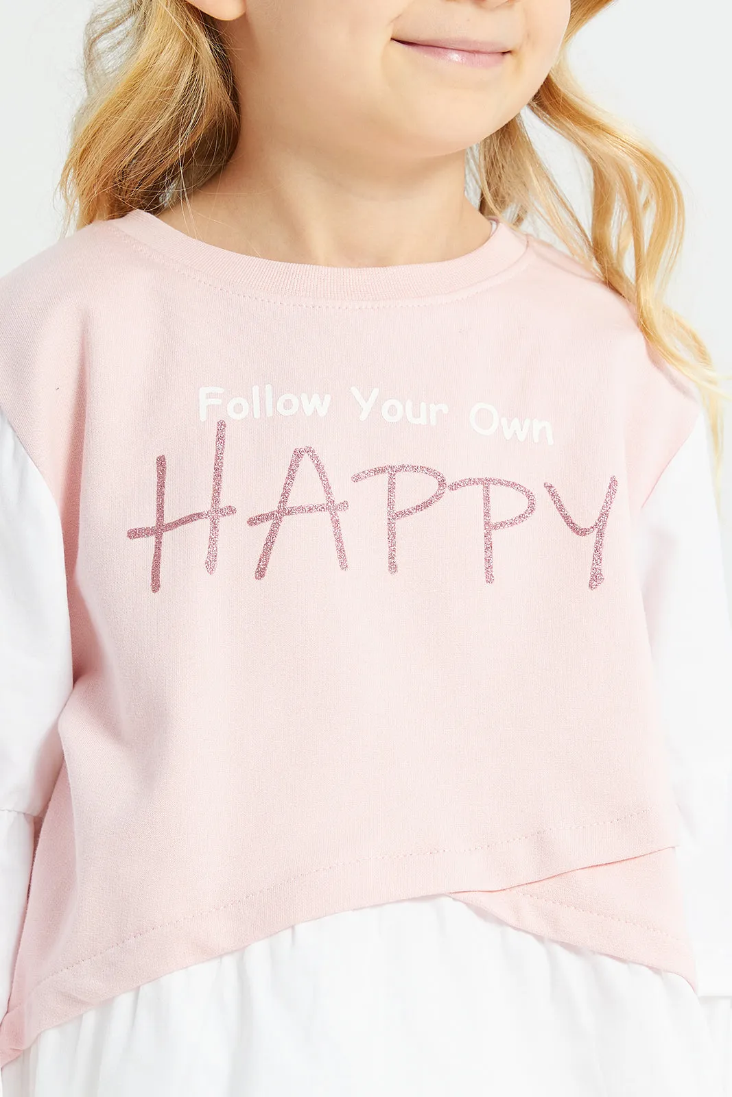 Girls Pink Embellished Top