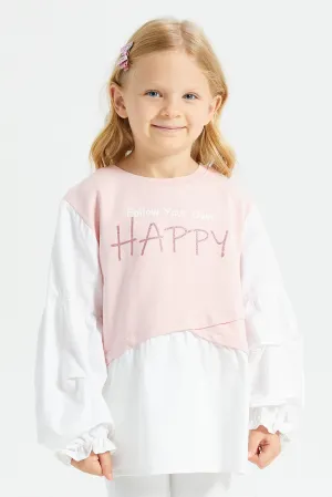 Girls Pink Embellished Top