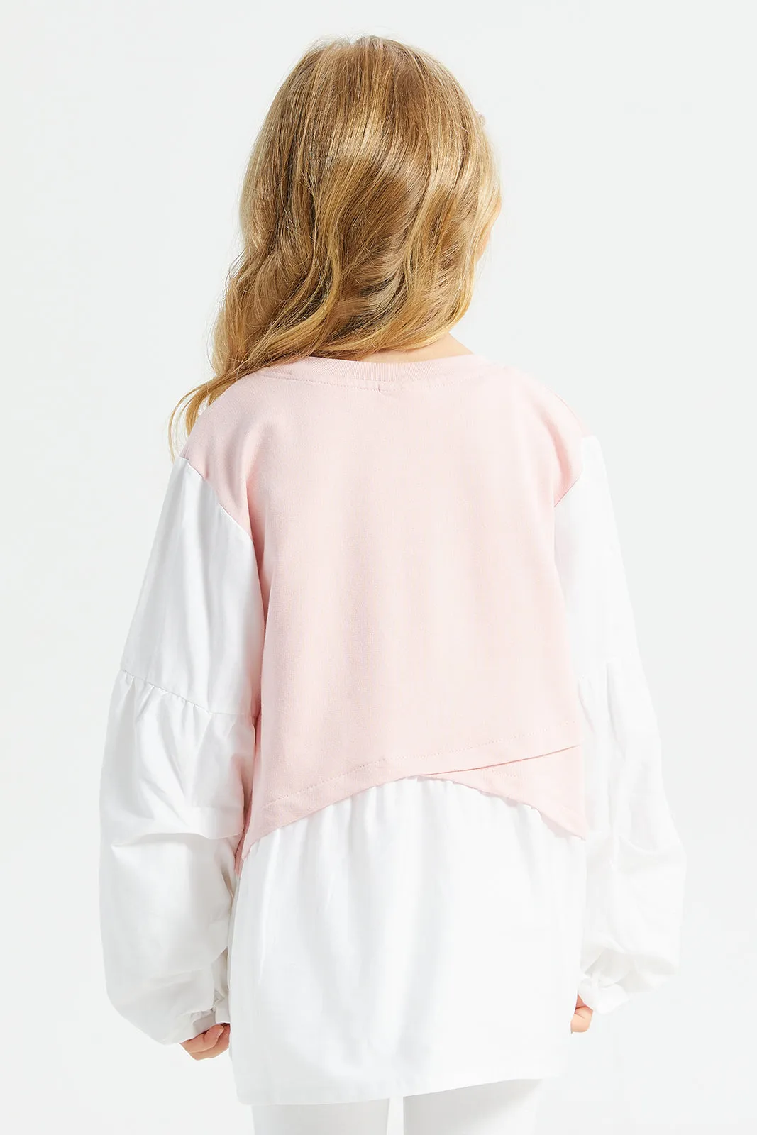 Girls Pink Embellished Top