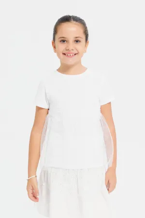 Girls White Embellished Top