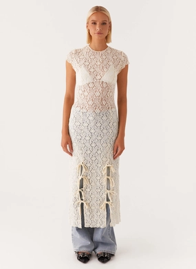 Gisele Lace Midi Dress - Ivory Gisele Lace Midi Dress - Ivory