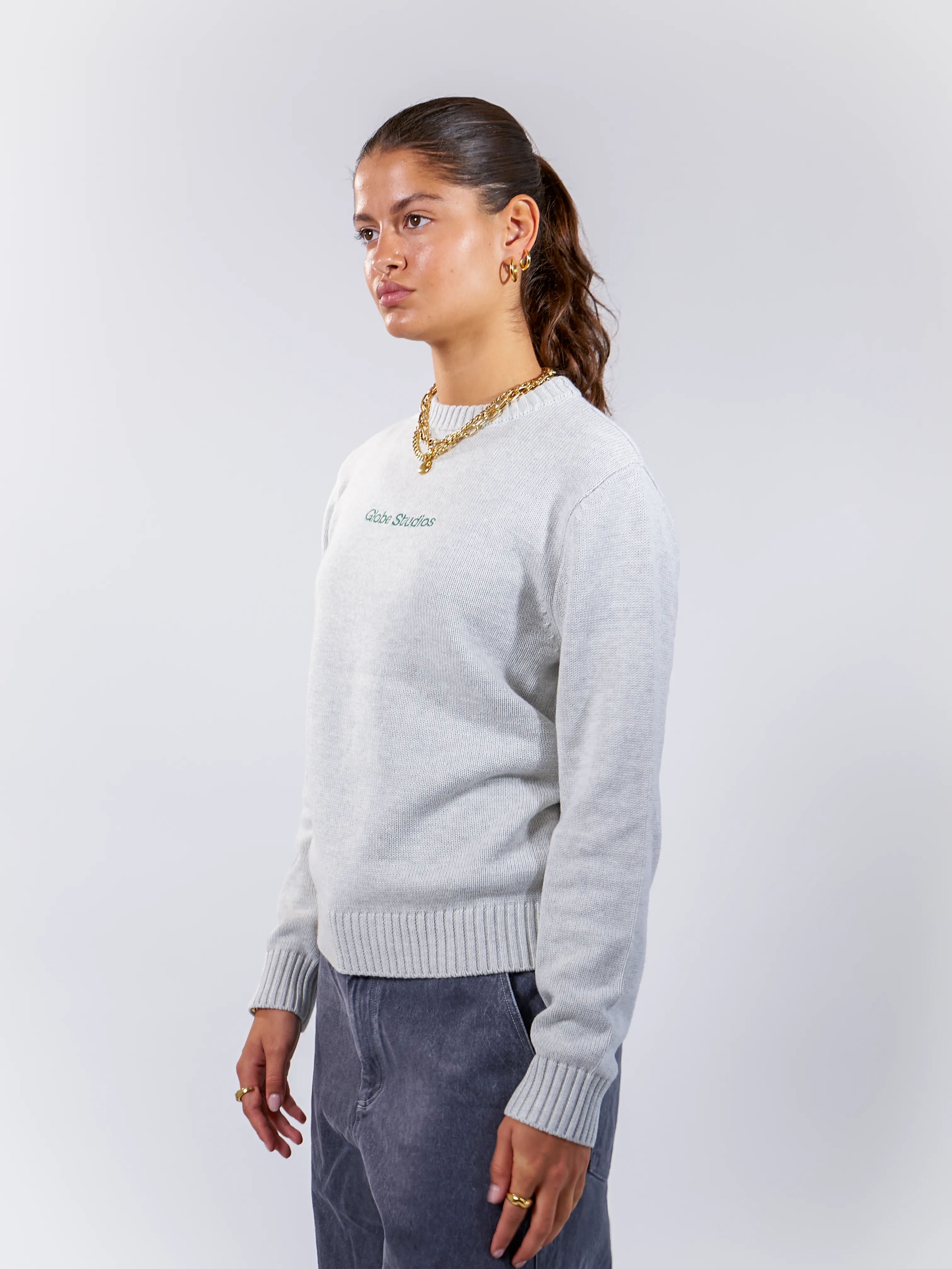 Globe Studios Logo Sweater Light Grey