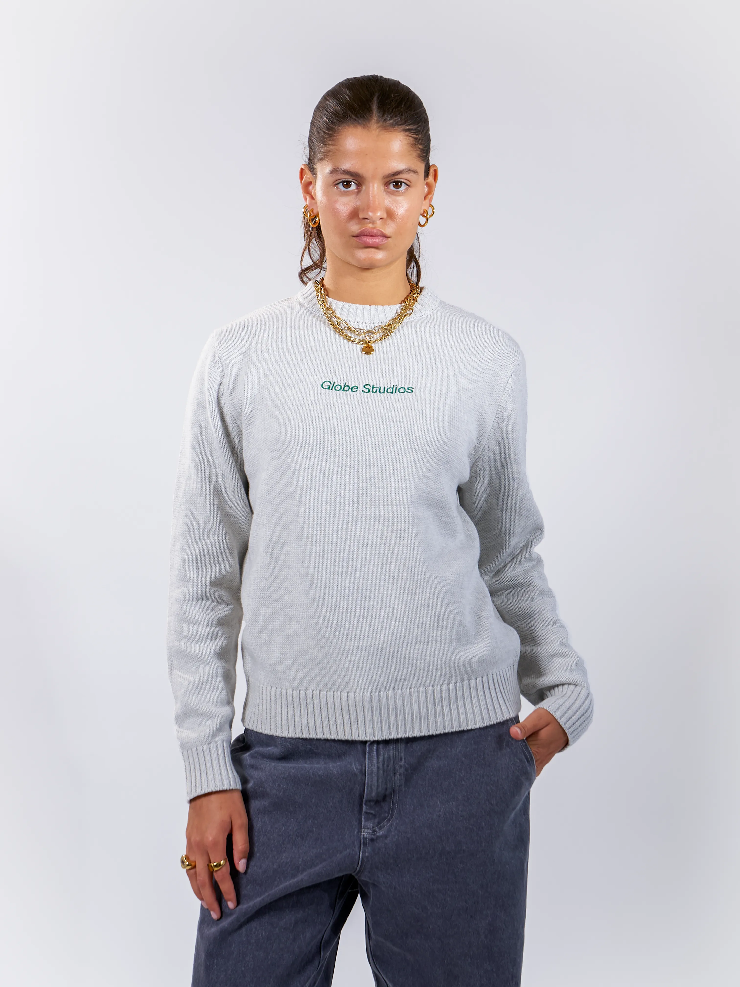 Globe Studios Logo Sweater Light Grey