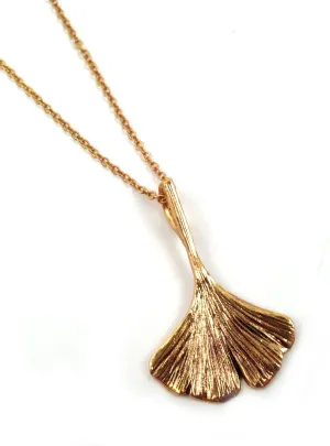 GOLD PLATED GINKGO LEAF NECKLACE