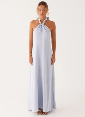 Golden Child Linen Maxi Dress - Blue Golden Child Linen Maxi Dress - Blue