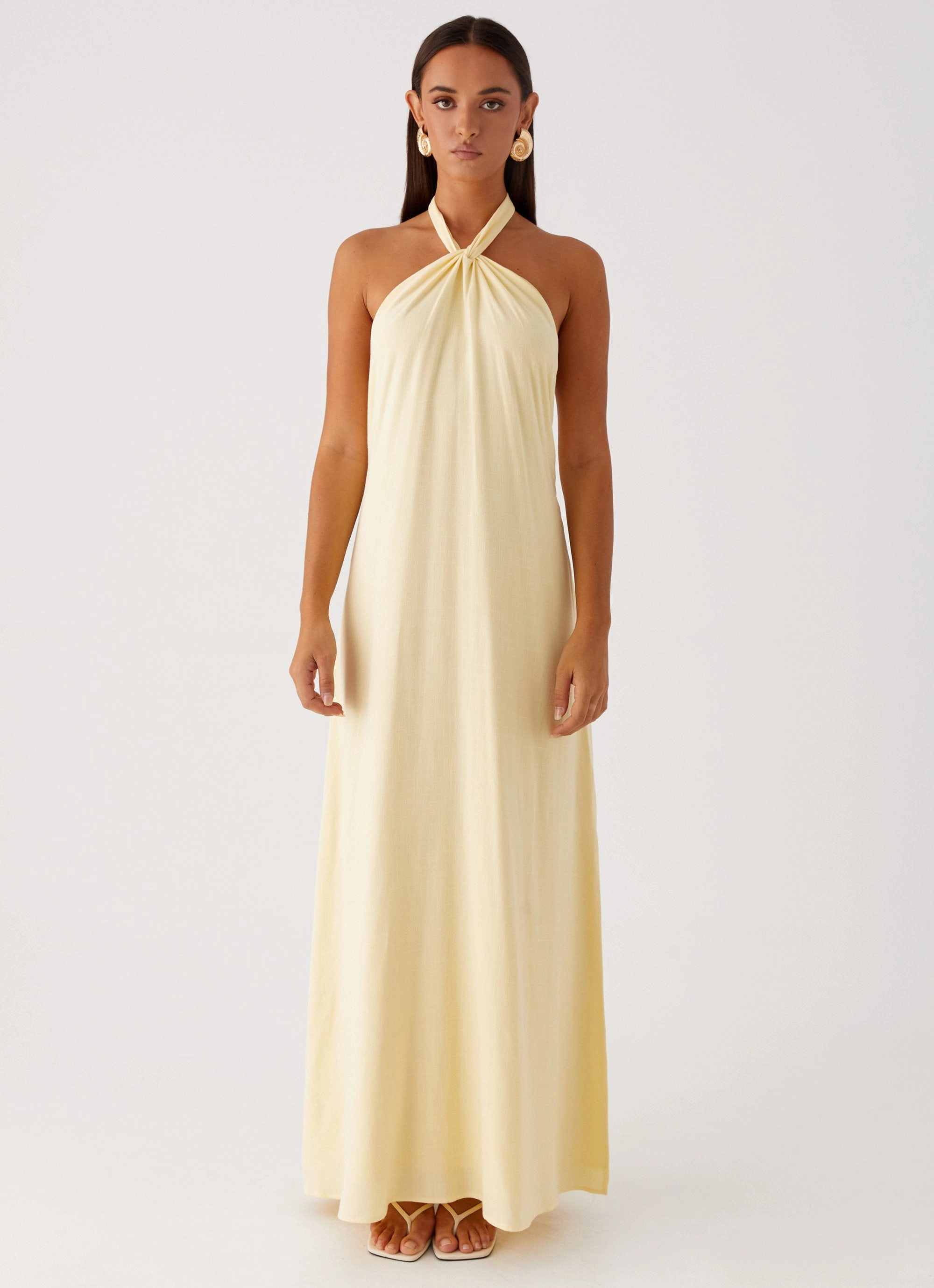 Golden Child Linen Maxi Dress - Yellow