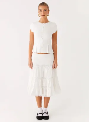 Good Vibes Midi Skirt - White Good Vibes Midi Skirt - White
