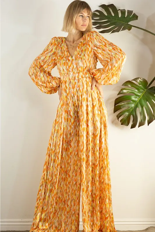 Graceful Back Open Wide Pants Jumpsuits