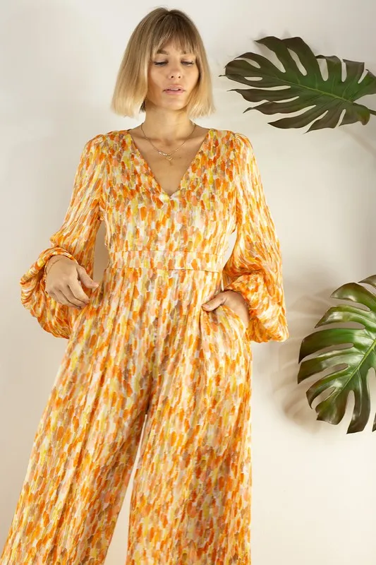 Graceful Back Open Wide Pants Jumpsuits