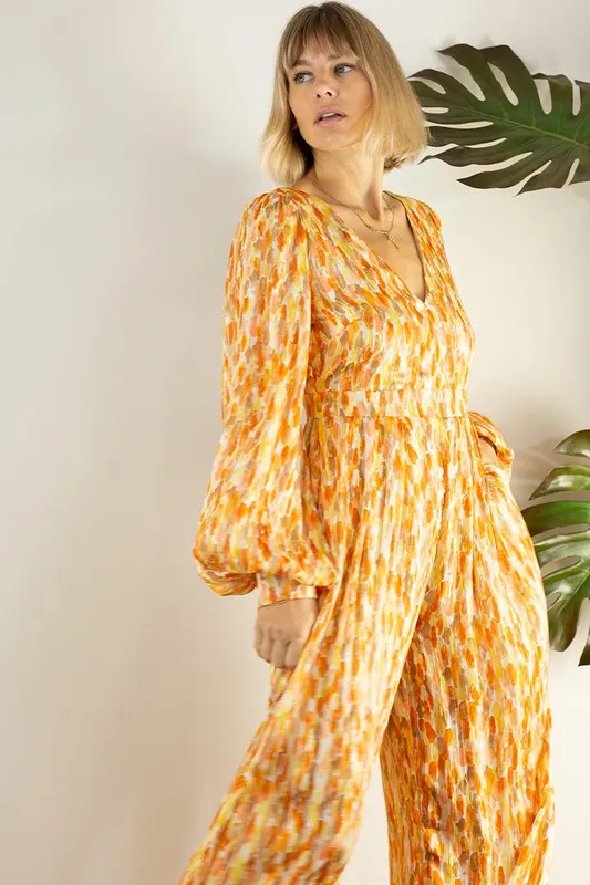 Graceful Back Open Wide Pants Jumpsuits