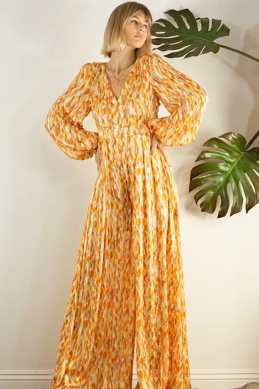 Graceful Back Open Wide Pants Jumpsuits