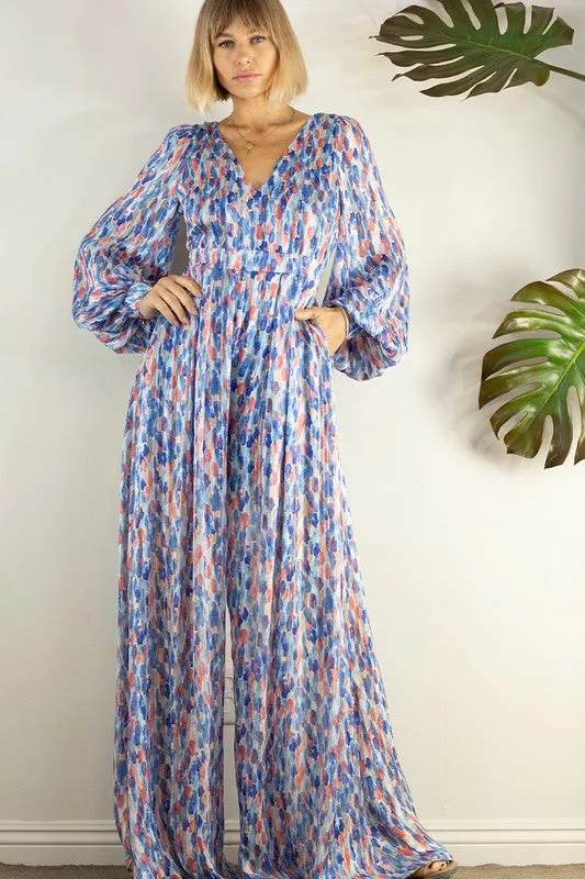 Graceful Back Open Wide Pants Jumpsuits