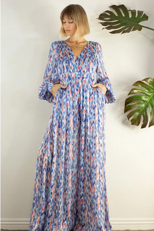 Graceful Back Open Wide Pants Jumpsuits