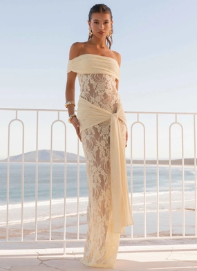 Gracie Twist Maxi Dress - Yellow Gracie Twist Maxi Dress - Yellow