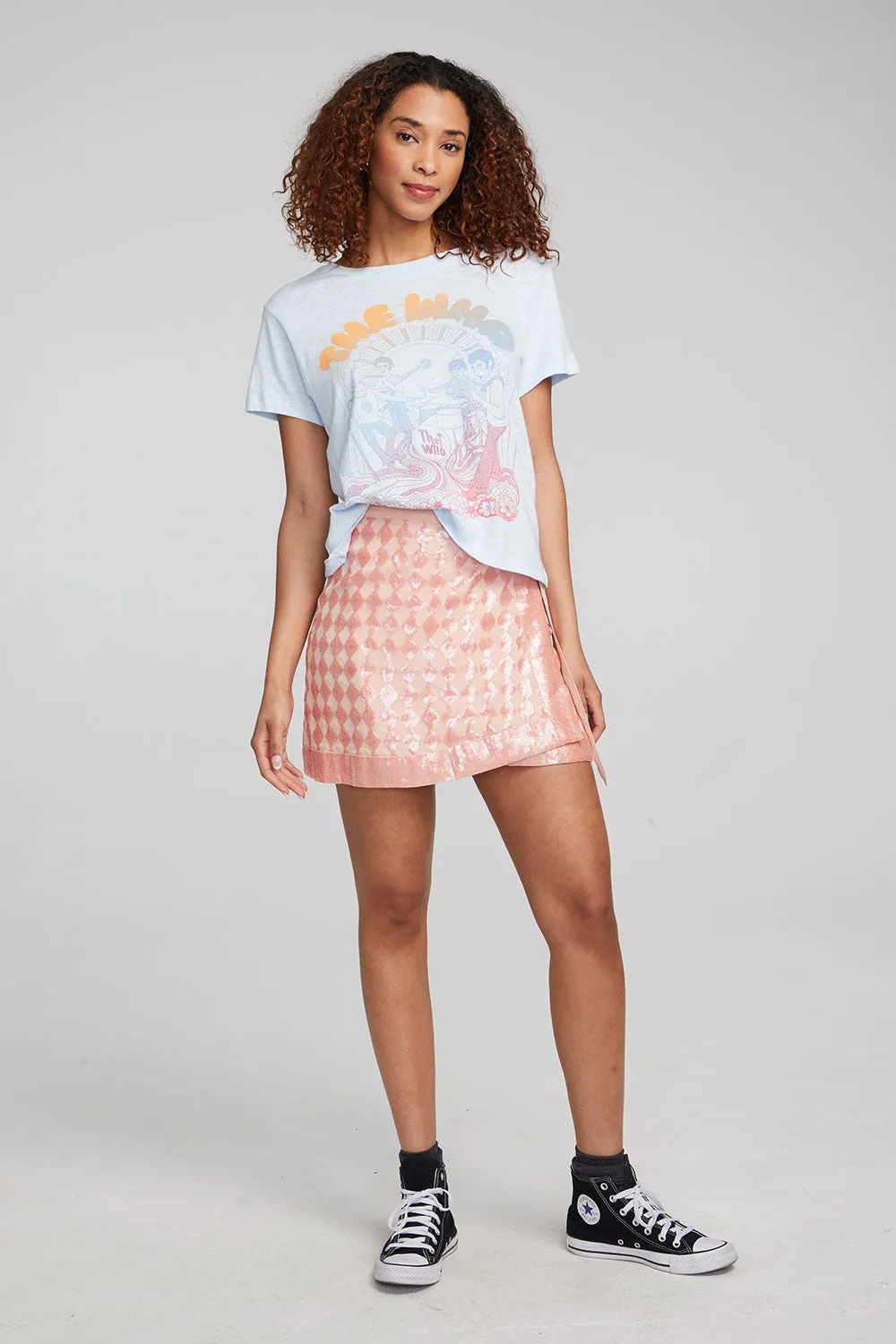 Gramercy Wrap Skirt Embellished Check