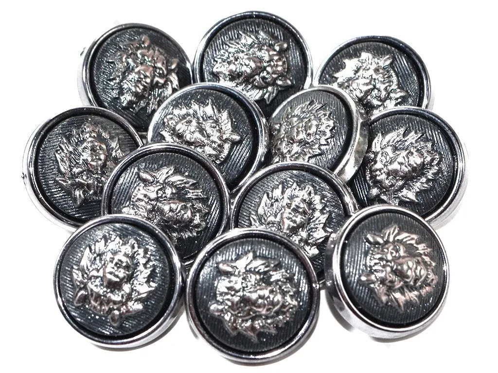 Gray Lion Acrylic Coat Buttons
