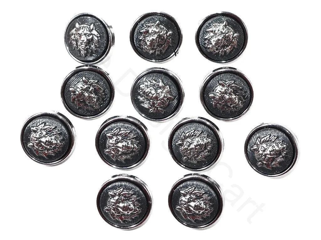 Gray Lion Acrylic Coat Buttons