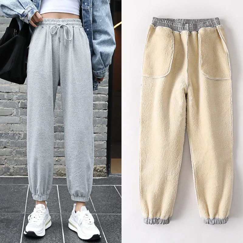 GraySport Pants Women Loose Jogger Slim-Look All-Matching Wide Leg Casual Inner