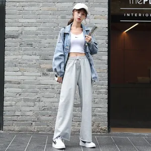 GraySport Pants Women Loose Jogger Slim-Look All-Matching Wide Leg Casual Inner