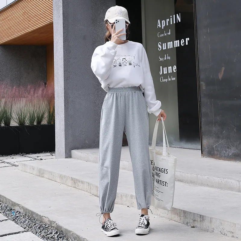 GraySport Pants Women Loose Jogger Slim-Look All-Matching Wide Leg Casual Inner