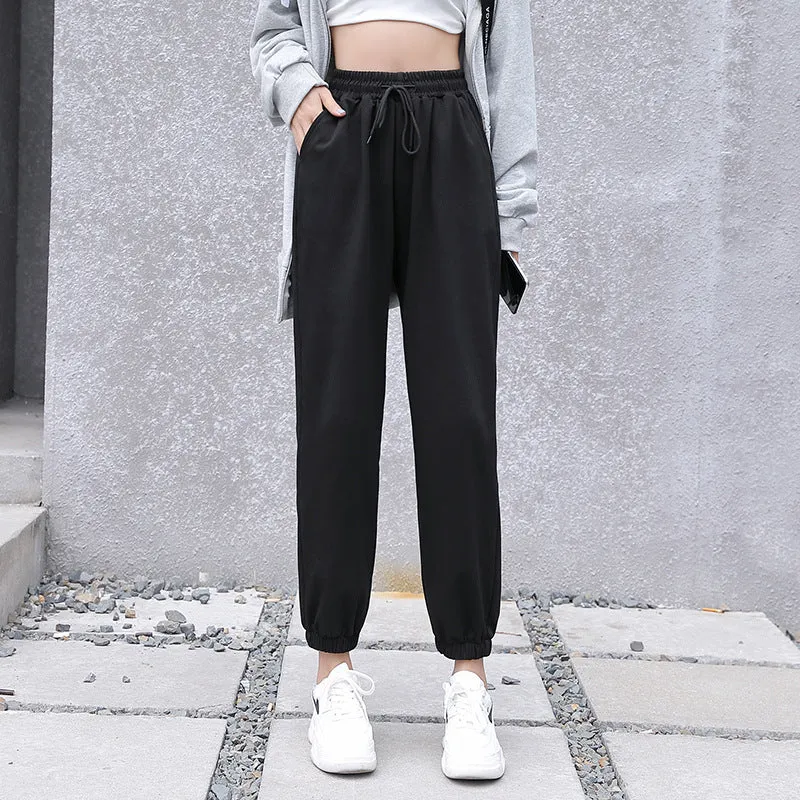 GraySport Pants Women Loose Jogger Slim-Look All-Matching Wide Leg Casual Inner