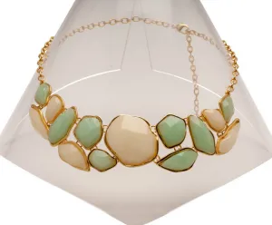 Green and Cream Statement Necklace