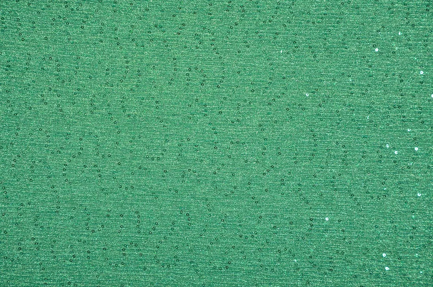 Green Pleated Lurex Knit With Sequin Work Fabric