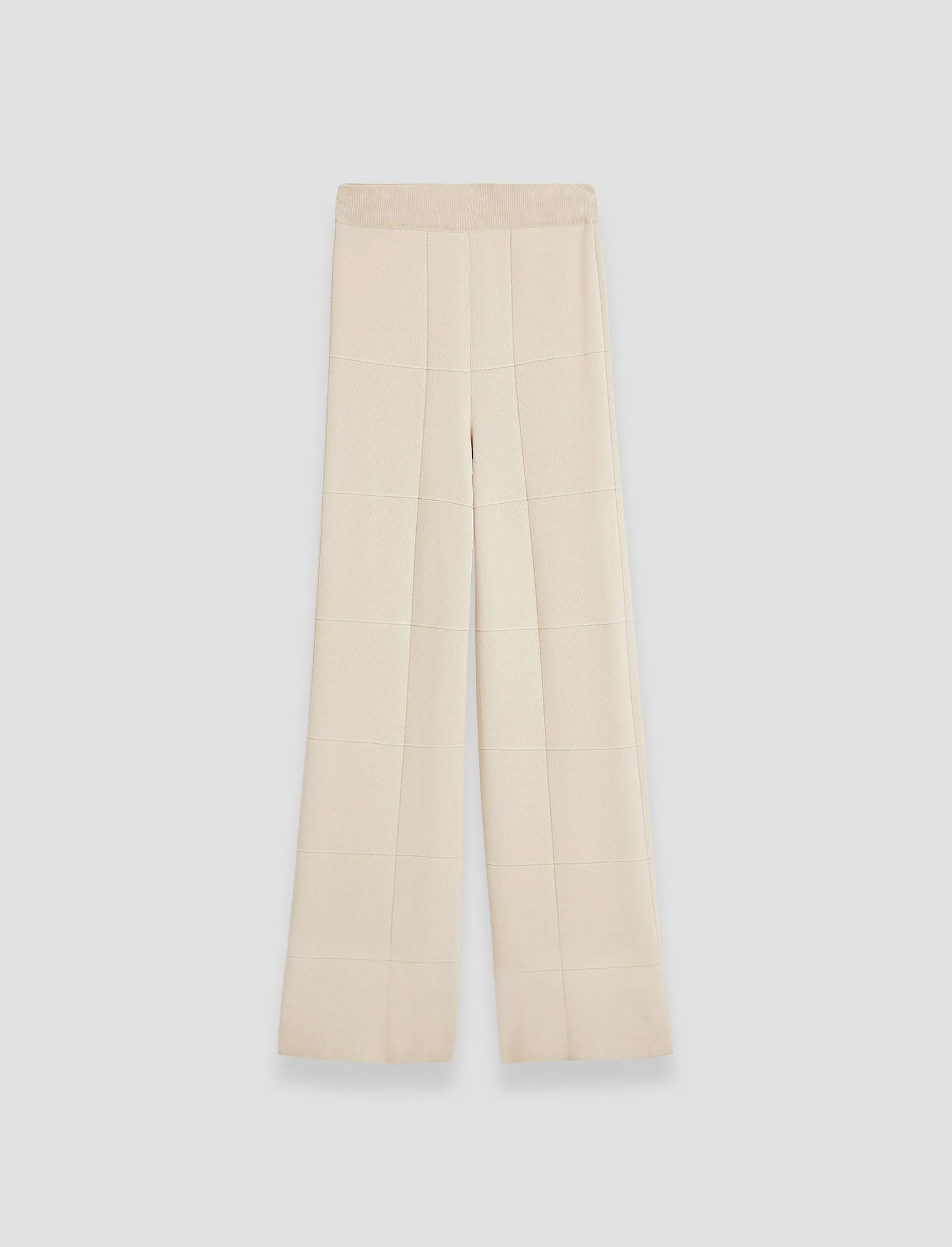 Grid Viscose Knitted Trousers