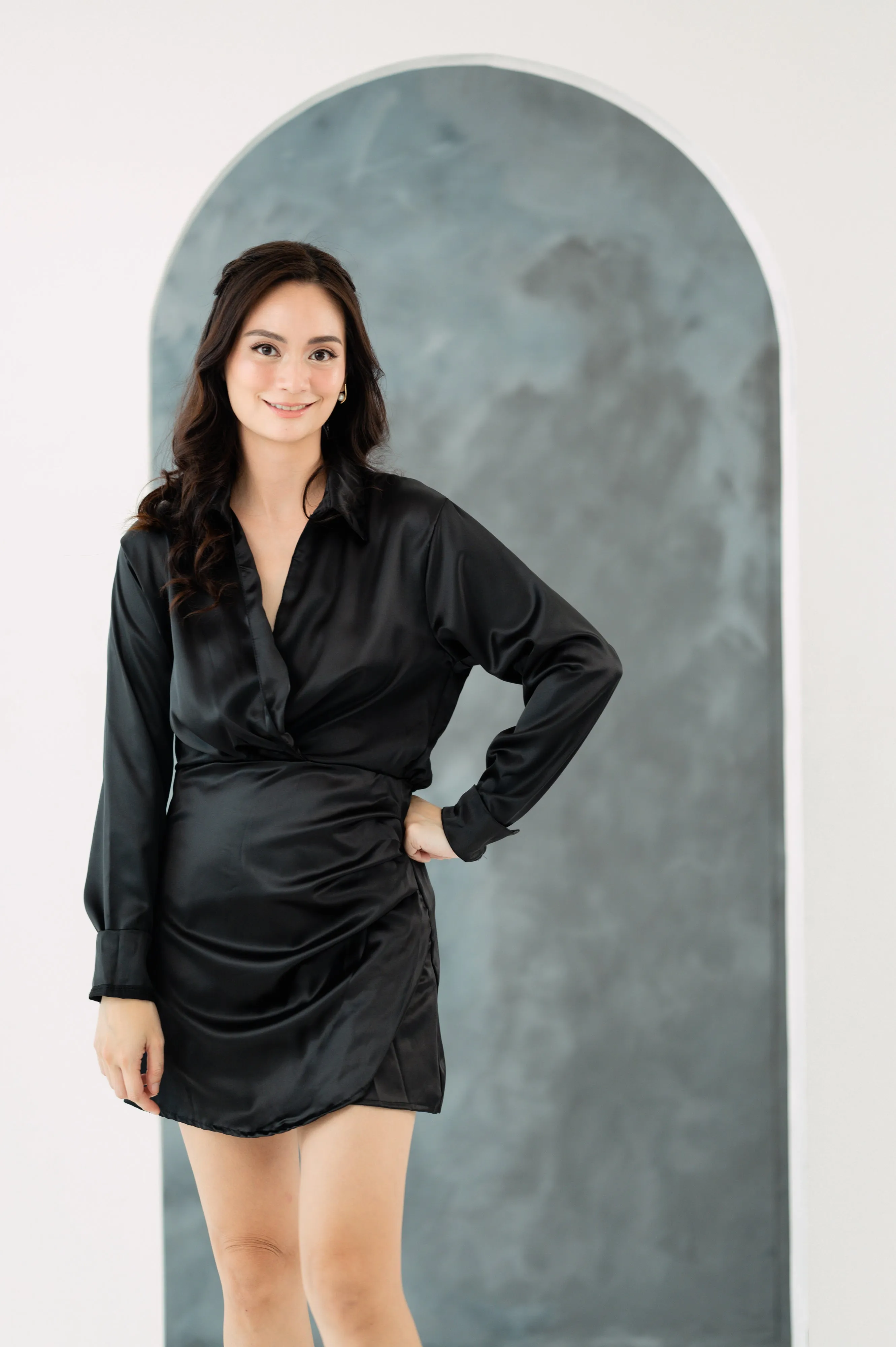 GS Party: Christine L/S Silk Dress