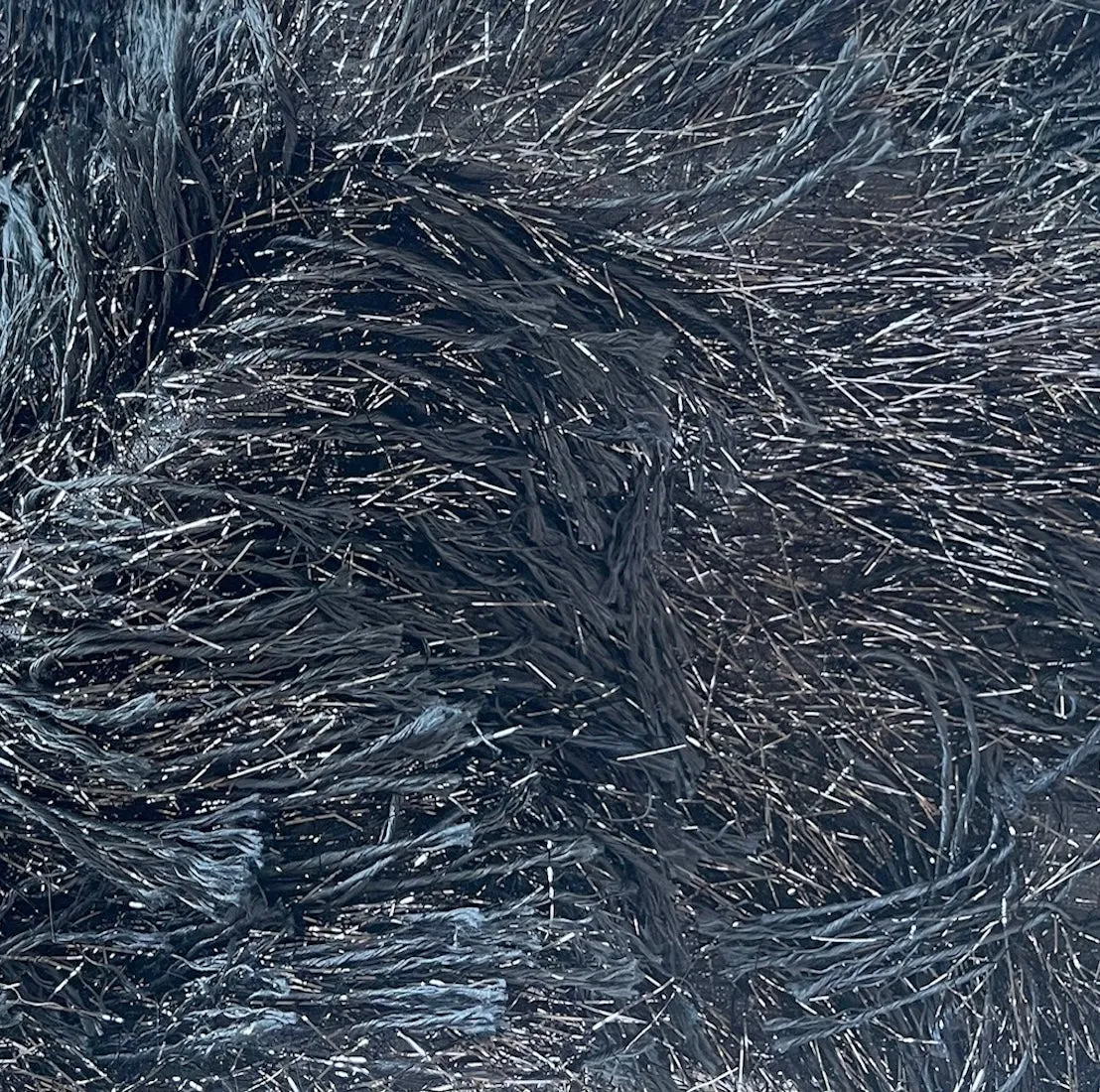 Gucci Shaggy Silvery Jet Black Poyester Faux Fur