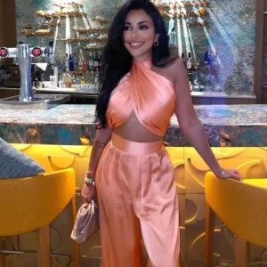 halter luxury silk satin solid flare pants jumpsuit