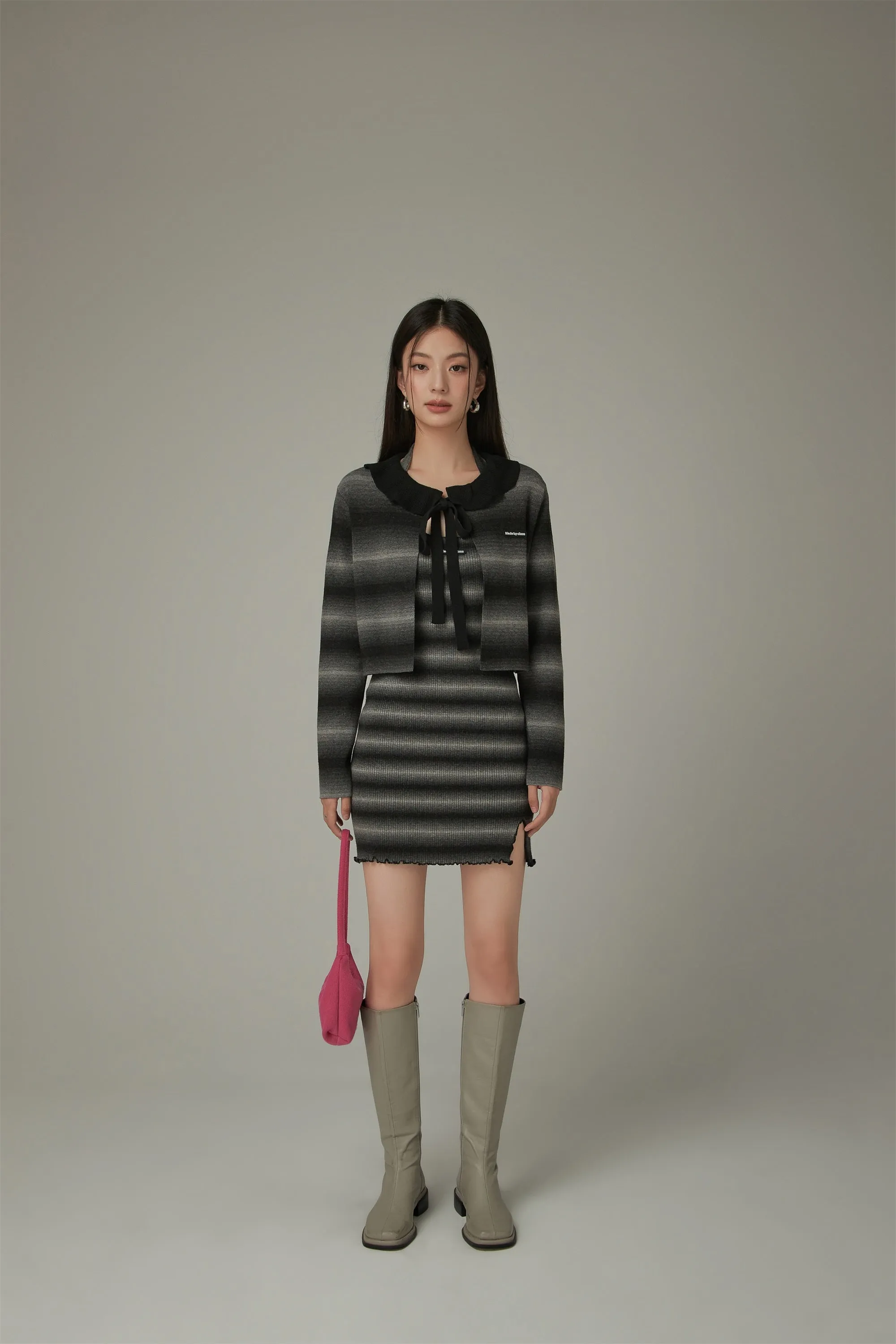 Halter Neck Striped Slim Dress