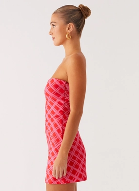 Hamilton Mini Dress - Pink Check Hamilton Mini Dress - Pink Check