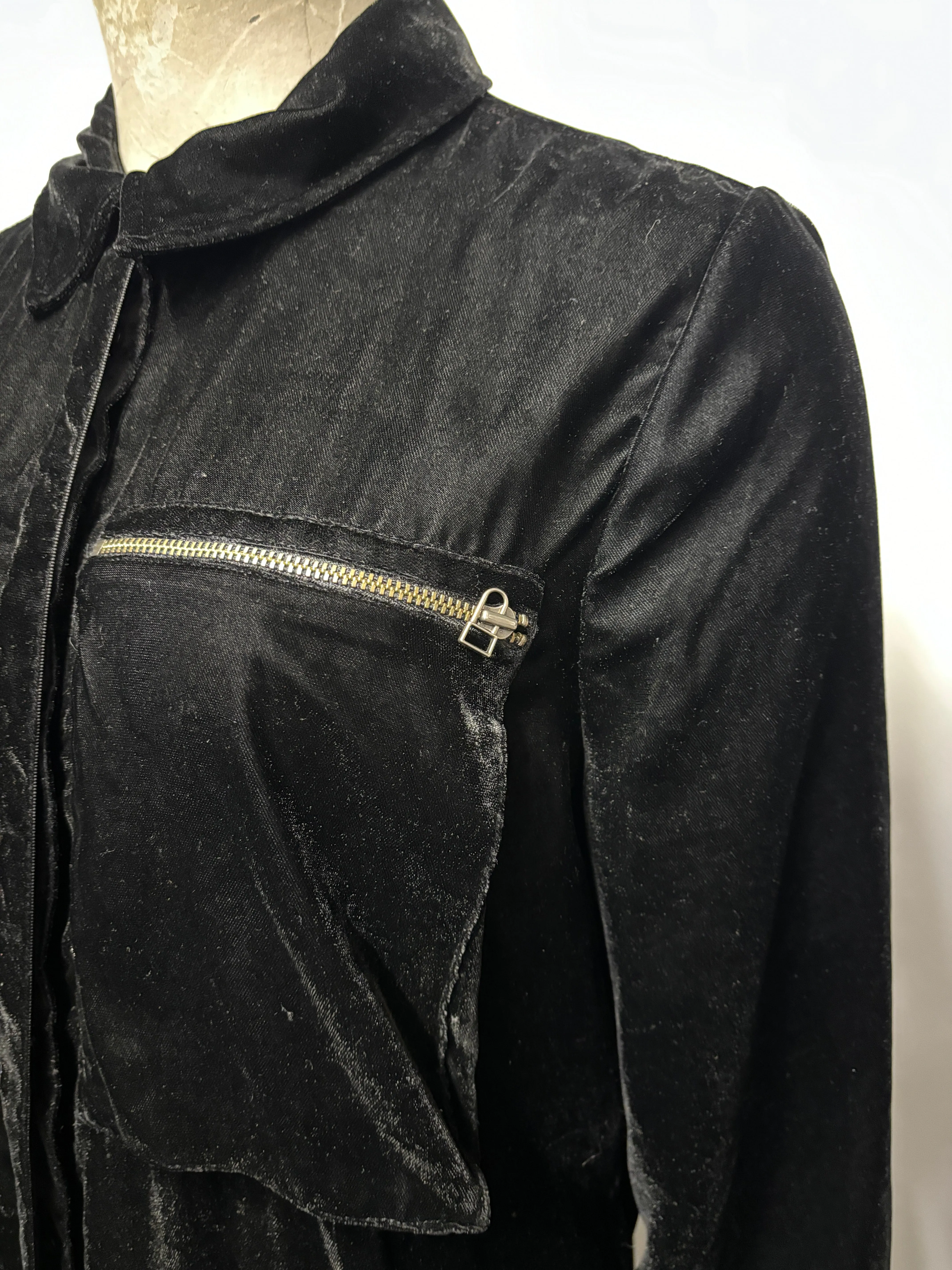 H&M Studio AW14 Black Velvet Boiler Suit Small