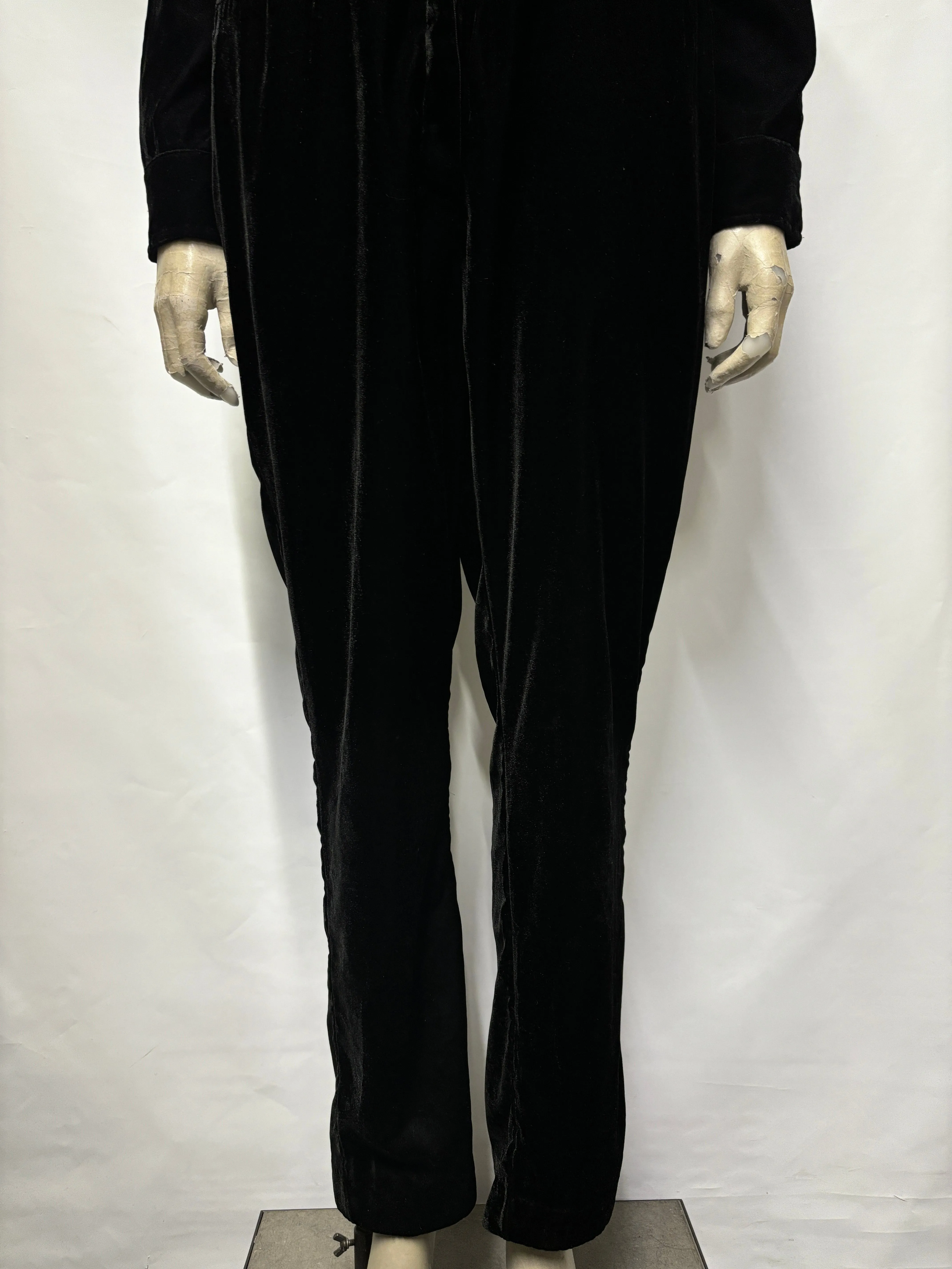 H&M Studio AW14 Black Velvet Boiler Suit Small
